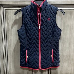 Girls ARIAT Navy Quilted Vest
